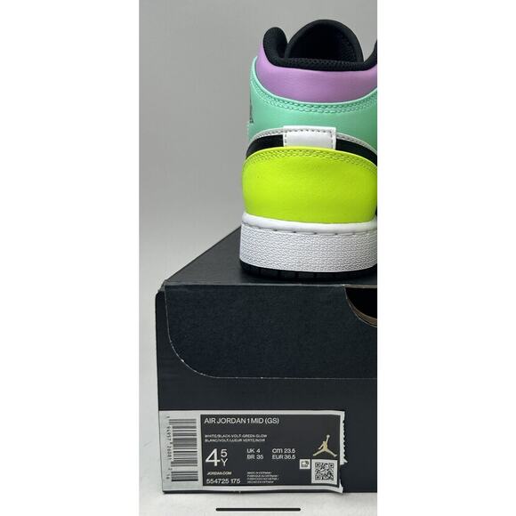 Nike Air Jordan 1 Mid GS “Pastel/Volt Green Glow” 2023 - Picture 5 of 5